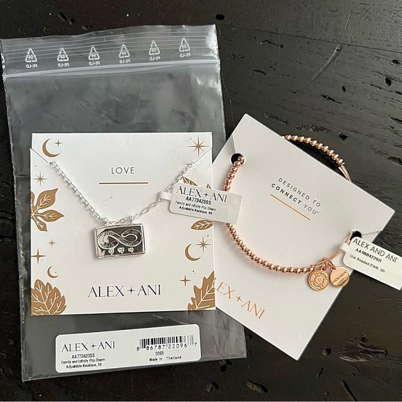 Jewelry - Alex and Ani Family & Infinity Flip Charm
Necklace & Dot Beaded Bracelet